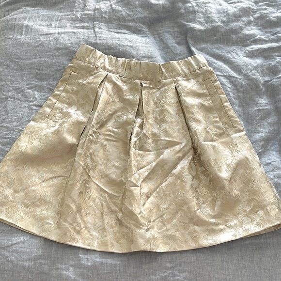 NWT Anthropologie Maeve A-line Pleated Foil Mini Skirt - Picture 2 of 5